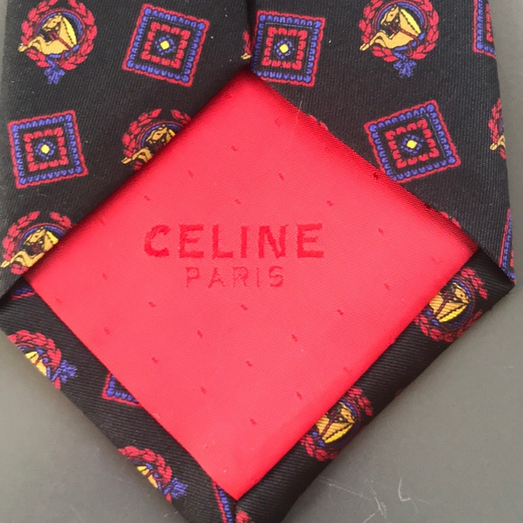 CELINE 100% silk men’s necktie - Picture 4 of 5